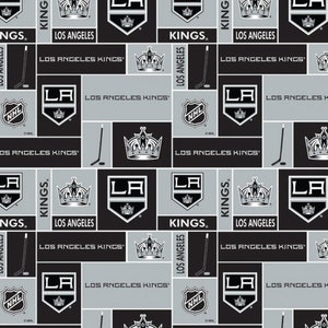 NHL Los Angeles Kings 100% cotton, sold by 1/2 yard, sports fan, decorative, gift, man cave, official fabric, mask fabric