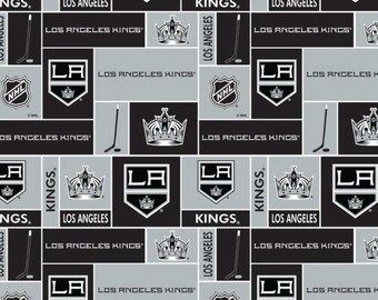 NHL Los Angeles Kings 100% cotton, sold by 1/2 yard, sports fan, decorative, gift, man cave, official fabric, mask fabric