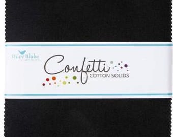 Confetti Cotton™ Riley Black 5" Stacker charm pack Bundles - by Riley Blake Designs  - 42 pieces 5-120-RBLACK-42
