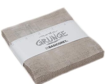 Grunge Basics Charm Pack Gris Gray 30150PP 278 by BasicGrey for Moda - 42 Piece Bundle of 5" squares