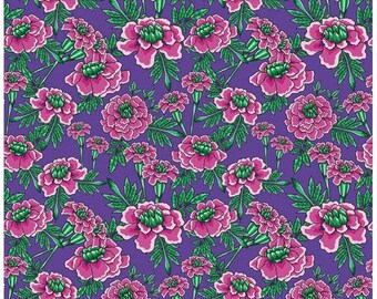 Botanic Blast Small Carnations Amethyst by Sew Yeah Quilting for Riley Blake - carnation flowers., Cotton Fabric, CD15544-AMETHYST