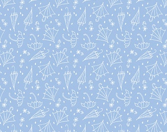 April Showers in Iceberg Blue with  the frolic pattern by Andover Fabrics, 1/2 yd, a great blender fabric from Andover Fabrics - 9506-B