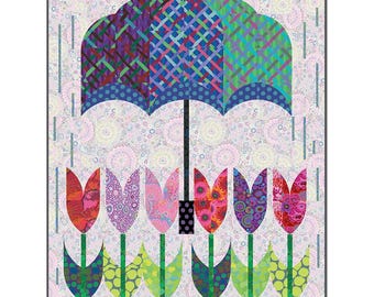 Posh Spring Kit by Sew Kind of Wonderful includes pattern and fabric by Kaffe Fassett Collective for top and binding, Finished: 28" x 38"
