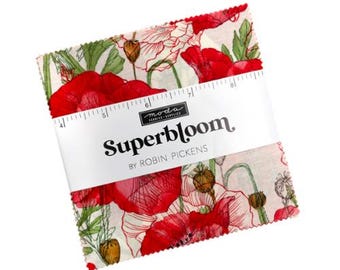 Superbloom Charm Pack 48780PP by Robin Pickens, Moda Fabrics, Moda Precuts, 42 5-inch Squares Charm Pack