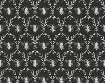 Honey Bee Damask Black - Honey Bee by My Mind's Eye for Riley Blake Designs - cotton quilting fabric  C11705-Black, Sold by Half Yard
