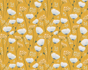 With a Flourish Floral Mustard by Simple Simon and Company for Riley Blake Designs - sold by the Half Yard  - C12731-MUSTARD