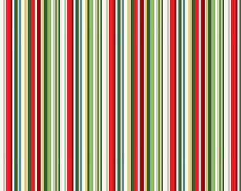 Cosy Christmas by Makower UK  TP-2203-G3,  Christmas striped fabric, sold by half yard
