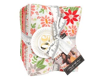 Poinsettia and Pear 34 Fat Quarters -  Sherri & Chelsi for Moda Fabrics -  37710AB