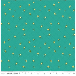 Market Street Flower Grid Teal - Sold by 1/2 Yard by Heather Peterson from Market Street For Riley Blake - C14128-TEAL
