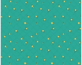 Market Street Flower Grid Teal - Sold by 1/2 Yard by Heather Peterson from Market Street For Riley Blake - C14128-TEAL