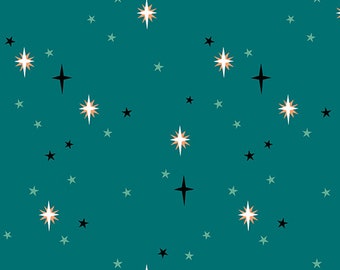 Aqua Starry Sky from Moonlit Garden by Patty Sloniger for Andover Fabrics, A-513-T, sold by the half yard