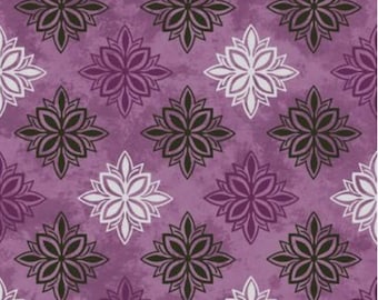Amour Geometric Floral by Monique Jacobs, Open Gate Quilts for Maywood Studio 100% Premium Cotton Fabric, sold by half yard 9724-vr
