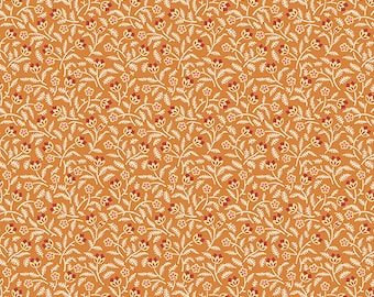 Lady Tulip by Edyta Sitar for Laundry Basket, Color - TangerineBronze, Pattern - Gossip, 1/2 yd, 100% Cotton by Andover Fabrics, A-186-O