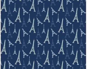 Saturday in Paris Towers Navy by Christopher Thompson for Riley Blake Designs - Quilting Cotton Fabric - sold by 1/2 Yard, C11362-NAVY