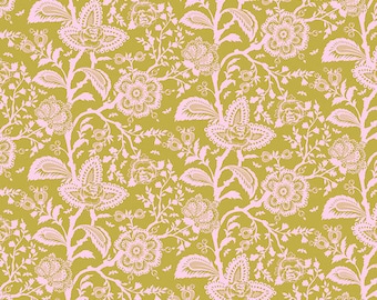 French Lace - Hazelnut, Parisville (DejaVu) by Tula Pink  | Freespirit Fabrics PWTP193.HAZELNUT | 100 % Cotton Fabric | Apparel, Quilting