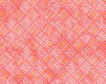 CROSSHATCH CORAL  By Kelly Rae Roberts 10352-34 Collection: Soul Shine & Daydreams for Benartex , sold by Half Yard