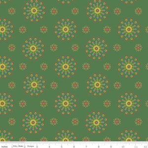 Market Street Medallions Green quilting fabric - 1/2 Yard by Heather Peterson from Market Street For Riley Blake - C14121-GREEN