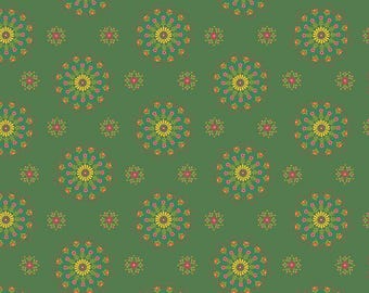 Market Street Medallions Green quilting fabric - 1/2 Yard by Heather Peterson from Market Street For Riley Blake - C14121-GREEN