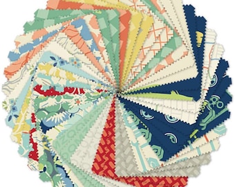 Sweet Ride 5" Single Scoops by Edyta Sitar for Laundry Basket, 42 piece 5" Charm Pack - Andover Fabrics. 100% Cotton  1S-sweetride-X