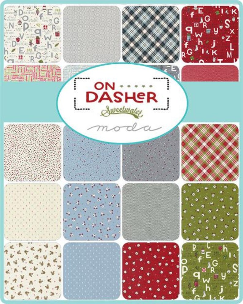 On Dasher Charm Pack 55660PP by Sweetwater, Moda Fabrics, Moda Precuts ...