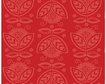 ALL MY HEART Thistles White Red Valentines day - J Wecker Frisch for Riley Blake Fabrics C9673-White, Sold by Half Yard