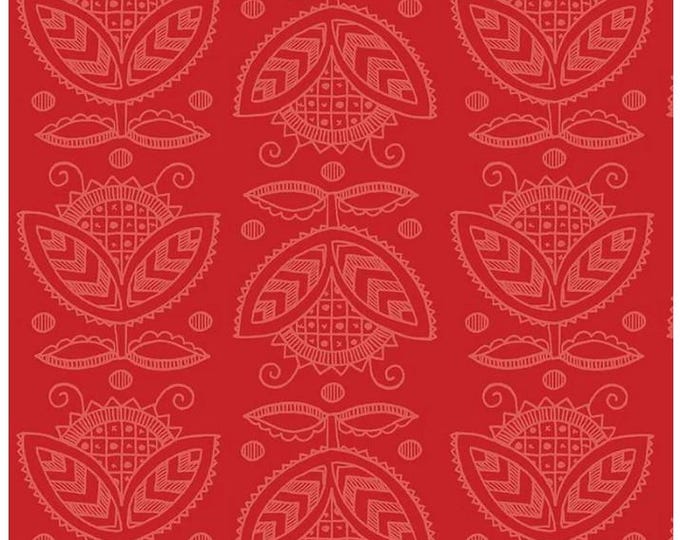 Featured listing image: ALL MY HEART Thistles White Red Valentines day - J Wecker Frisch for Riley Blake Fabrics C14141-Red, Sold by Half Yard