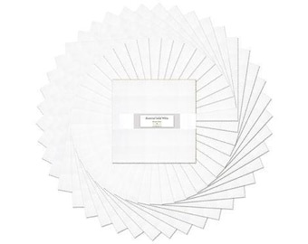 Essential Solid White - 10 Karat Gems - 10" Squares layer cake by Wilmington Fabrics - 42 prints in stacker 515 13 515