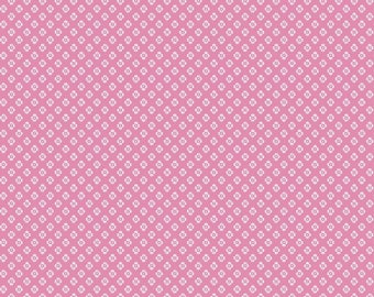 Meadow Lane Dashed Daisies Pink quilters cotton by the half yard by Sara Davies of Meadow Lane for Riley Blake Fabrics C10124-PINK