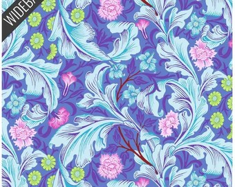 Cobalt Leicester Sateen Wideback 108 Inch QBKW002.Cobalt, Kaffe x Morris and Co., The Original Morris & Co, Free Spirit, sold by 1/2 yard