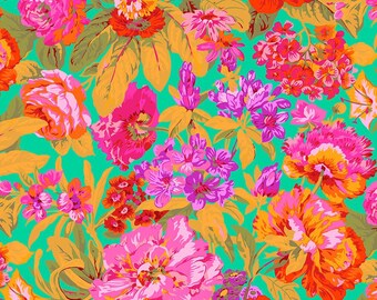 Kaffe Fassett Collective Feb 2026 Voluptuous - Green, Philip Jacobs, Free Spirit Fabrics, sold by half yard, PWPJ083.GREEN