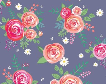 Poppy & Posey Main Amethyst by Designer Dodi Lee Poulsen for Riley Blake Designs - C10580-AMETHYST  1/2 Yd cuts, 100% cotton
