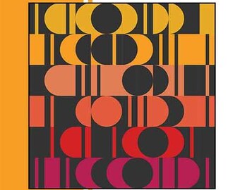 Deja Vu - A quilt pattern in 2 sizes by Kiley Ferons, KQR 111 - Project Size: 40.5 x 45 or 54 x 54, designed for beginners