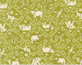 Animal Park Fun Iguana 20964 16 by Stacy Iest Hsu for Moda Fabrics -sold by the half yard, Animal Crackers, Animal Vines, hippos, rhinos