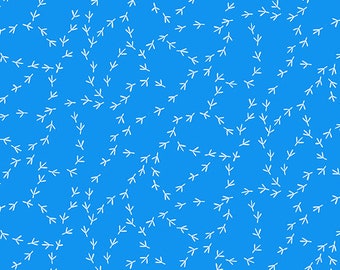 Blue Chicken Tracks from the Chicken Tracks Collection by Kim Schaefer for Andover Fabrics - A-9634-B - sold by the half yard