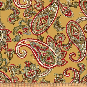 Samsara Paisley Gold de PAINTED SKY STUDIO y Benartex, 13063M-33, vendido por Half Yard