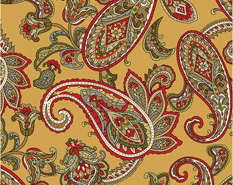Samsara Paisley Gold By PAINTED SKY STUDIO and Benartex,  13063M-33 , sold by Half Yard