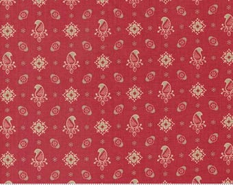 Rouenneries Trois Rouge 13965 15 by French General for Moda Fabrics -sold by the half yard