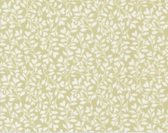 Abide Light Green 18794 15, By Brenda Riddle Designs for Moda, sold by the Half Yard, 100% Cotton, Hearts and Leaves Blenders