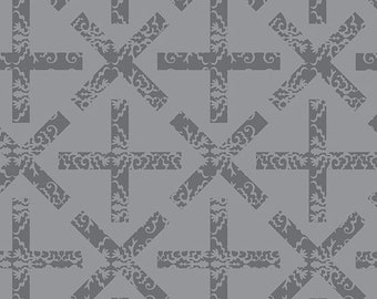 ART THEORY - X & + - Day - Gray - Andover Fabrics by Alison Glass Fabric 1/2 yd - 100% cotton quilting fabric yardage A-9704-L