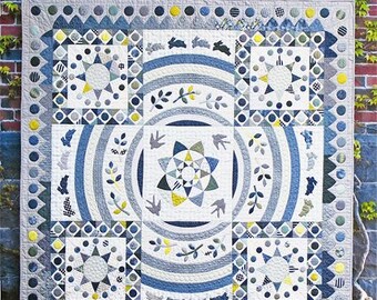 Burrows & Boughs Quilt Pattern by Jen Kingwell Designs, finished size 67" square., pattern only