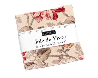 Joie De Vivre Charm Pack 13980PP by French General for Moda Fabrics, Moda Precuts, 42 5-inch Squares Charm Pack