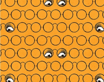 Goose Tales Spooky Specs Orange by J. Wecker Frisch for Riley Blake Fabrics - 100% Cotton Quilting Fabric, sold by 1/2 yard, C9565-ORANGE
