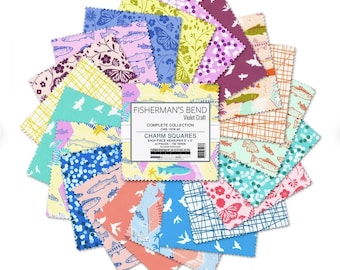 Fisherman's Bend, 5" Charm Pack fromViolet Craft by Robert Kaufman, 42 - 5" precut fabric quilt squares chs-1076-42