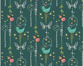 Imagine Dark Teal, Kelly Rae Roberts, Inspired Heart, Benartex Fabrics, Sold by the Half Yard, 13336-84