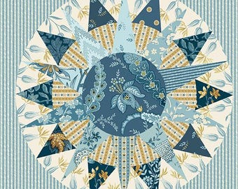 Beach House by Edyta Sitar of Laundry Basket Quilts for Andover, Color - Multi, Pattern - Marine Compass, sold by the half yd, A-1178-LB