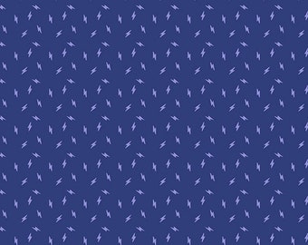 Atomic by Libs Elliott- Royal Lightning Bolt - Andover- A-749-B - 1/2 Yd cuts, 100% cotton
