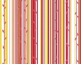 Jillily Studios This & That- Red Stripes Print - Cotton Premium Quilt Fabric by Jill Finley - 1/2 yard