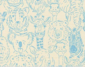 Animal Park Fun Dove 20962 11 by Stacy Iest Hsu for Moda Fabrics -sold by the half yard, One Big Happy Family Novelty Animals