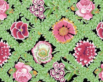 Flower Lattice - Jewel, Vintage by Kaffe Fassett for the Kaffe Fassett Collective from Freespirit, PWGP011.JEWEL, sold by the half yard