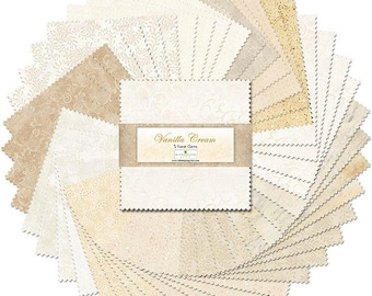 Vanilla Cream - 5 Karat Gems - 5" Squares charm pack by Wilmington Fabrics - 42 prints in stacker